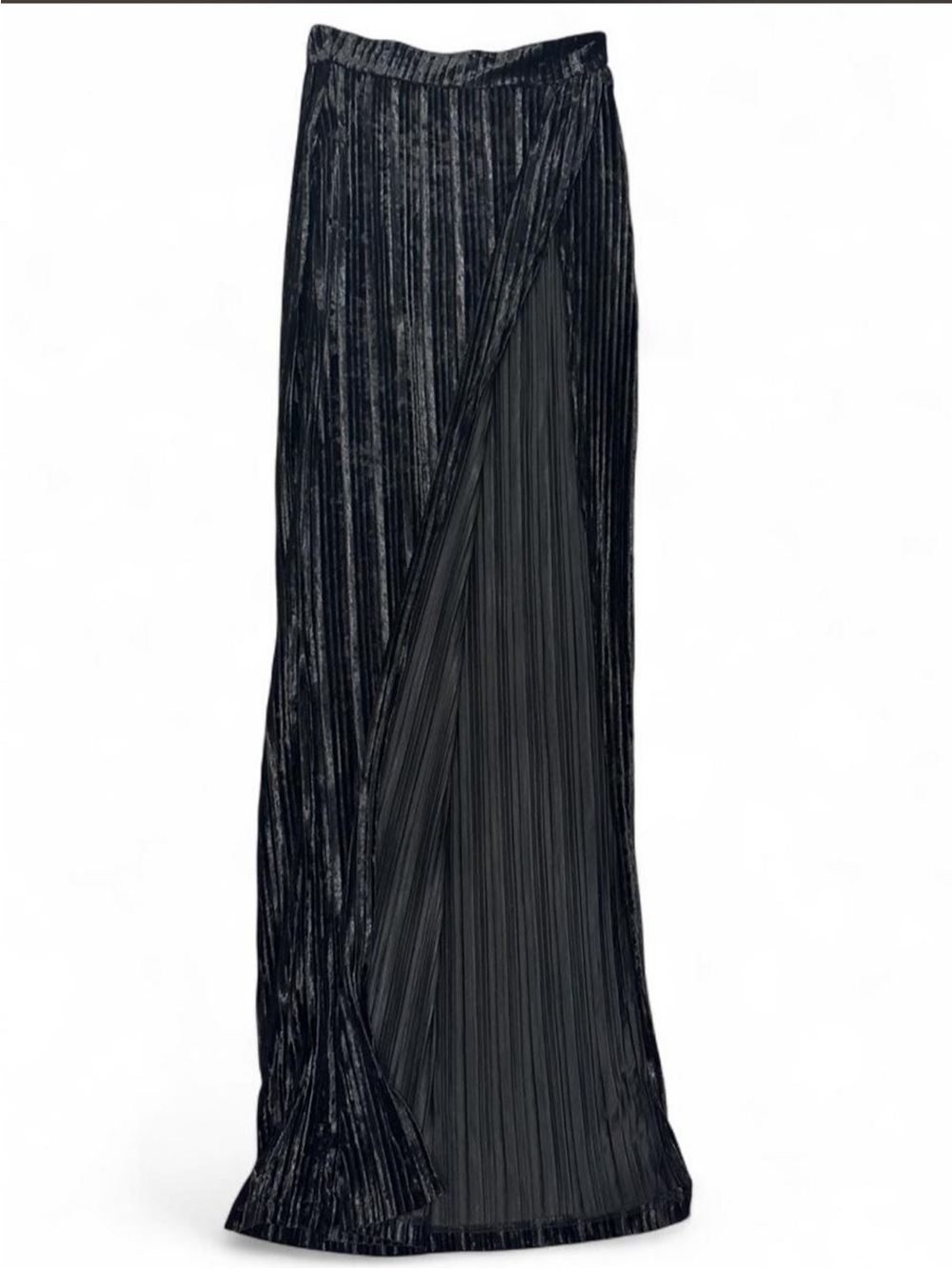 JLUXLABEL Black High-Slit Velvet Maxi Skirt - Picture 3 of 6